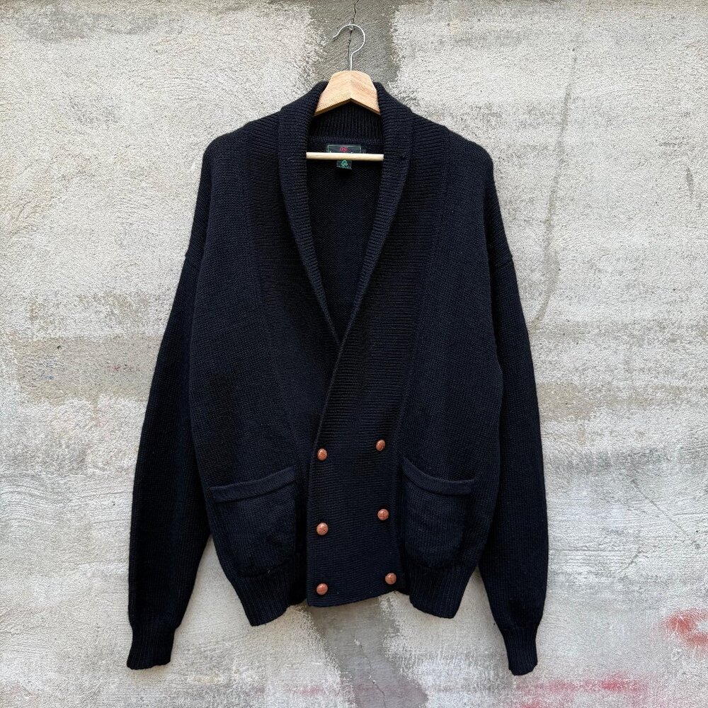 1980's Vintage Abercrombie & Fitch Double Breasted Woven Cardigan Sweater